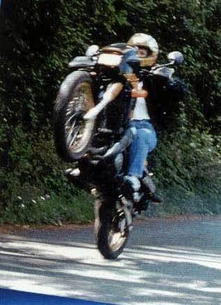 motorcycle wheelie kathy Hubble