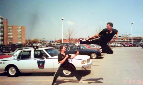Gary Foo Flight Side Kick - Police car