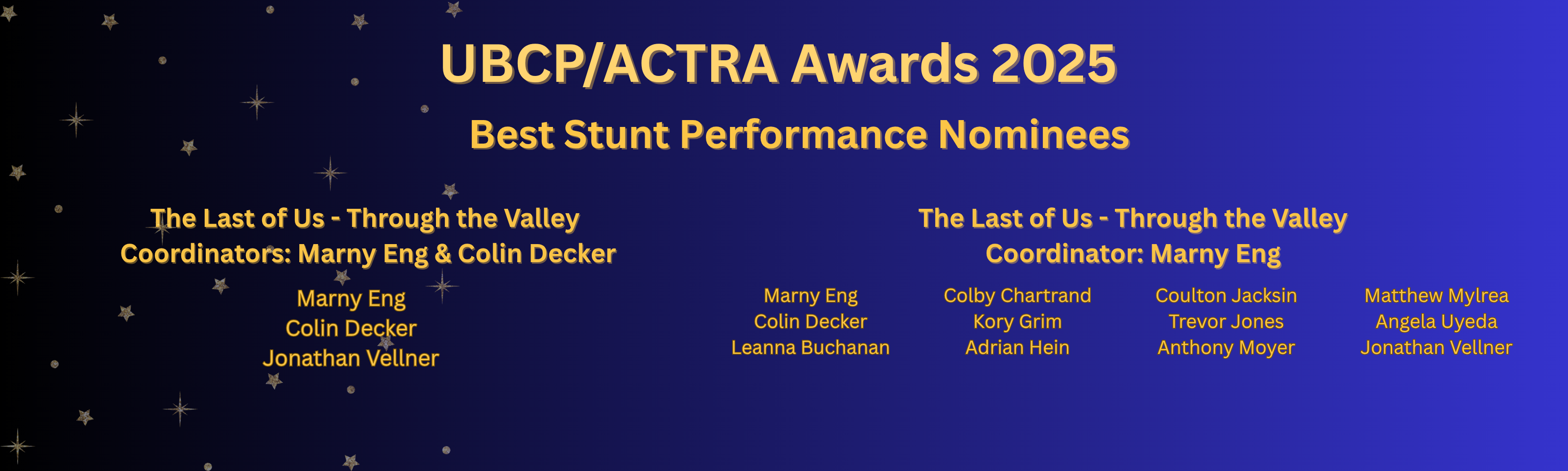 UBCP/ACTRA award nominations - StuntList