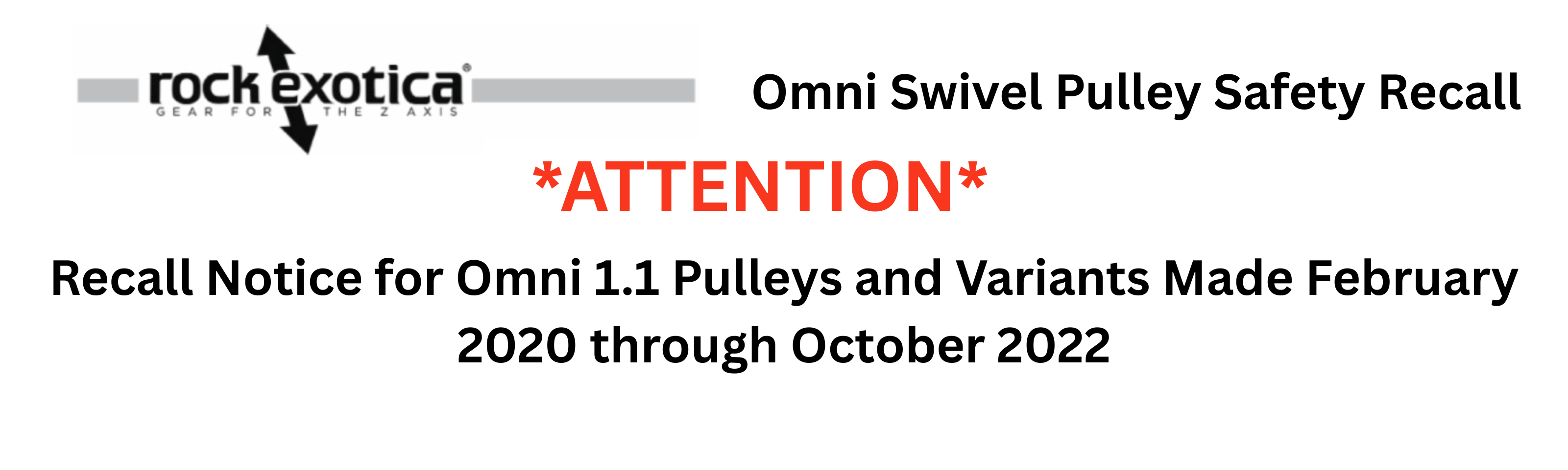 Omni Swivel Pulley Safety Recall - StuntList