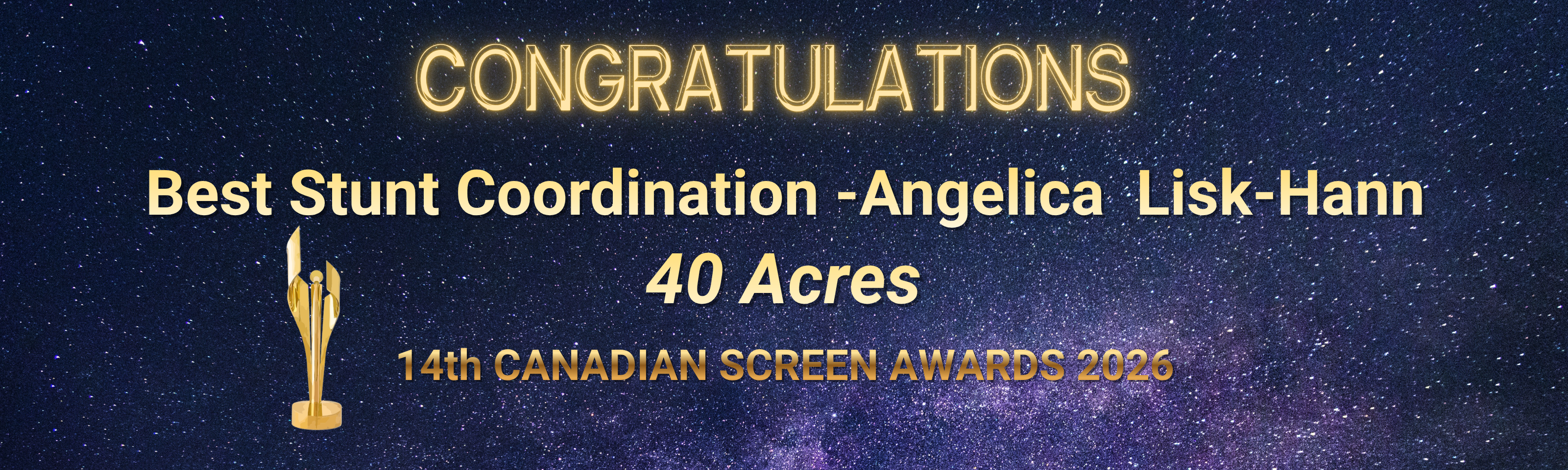 Canadian Screen Awards 2026 - StuntList