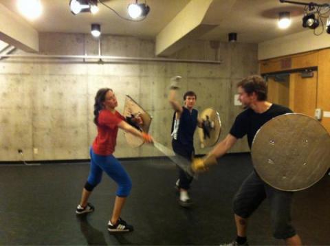 Fight rehearsal - Broadsword and shield