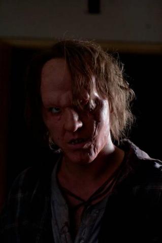 Daniel Skene in prosthetics as "One Eye" for the movie "Wrong Turn 4"
