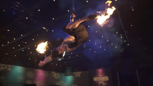 Aerial Straps + Fire