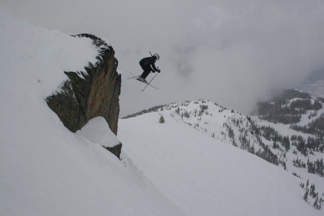 Ali Dunn 40' cliff drop Whistler Mtn