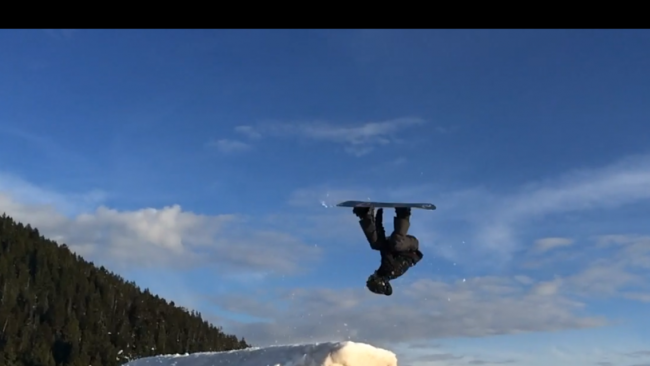 Snowboard backflip